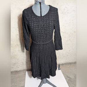 Nina Leonard Black 3/4 Sleeve Sweater Dress
